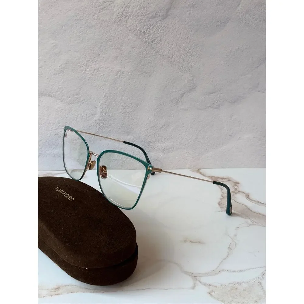 NEW Tom Ford FT5839-B Cat Eye Bluelight Frames in Green